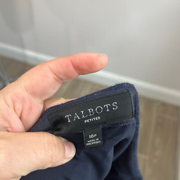 Talbots Petites 16 Wool Blend Tweed Pencil Skirt Ruffle Hem Classic Workwear - Picture 7 of 7